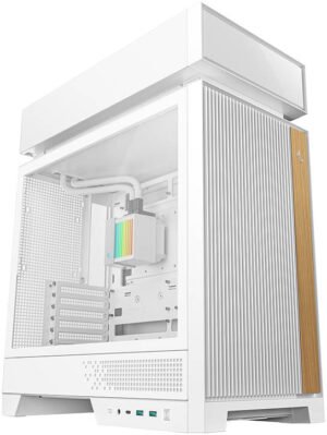 DeepCool CL6600 Computer Case, Pre-installed 360mm ARGB Liquid Cooler & 2x FL12R SE ARGB Fans, ABS + SPCC + Tempered Glass Material, White