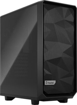 Fractal Design Meshify 2 Compact Black ATX Computer Case, Flexible High-Airflow, Dark Tinted Tempered Glass, Window Mid Tower