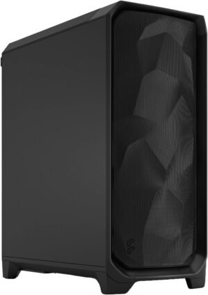 Fractal Design Meshify 3 ATX Mid Tower Computer Case, 3x Momentum 14 Fans, Up to 360mm Radiator & 6x Fan Support, Cable Organizers, Industrial Steel Panel, Black