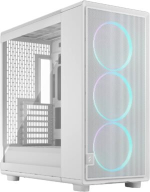 Fractal Epoch XL ATX Computer Case, Tempered Glass Panel, 3x Momentum 14 RGB Pre-Installed Fans, Up to 360mm Radiator & 7x 120mm Fan Support, Top, Front & PSU Dust Filters, White
