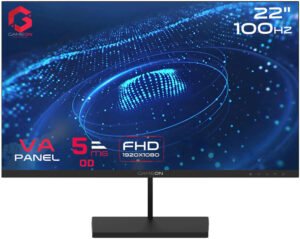 GAMEON Basic Series Gaming Monitor, 22" VA Display, FHD Resolution, 100Hz Refresh Rate, 5ms Response Time, 16.7m Color Display, Anti-Glare, Black