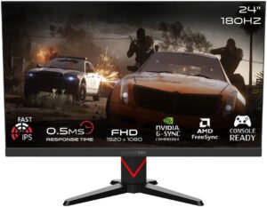GAMEON Marksman Series 24" FHD, 180Hz, MPRT 0.5ms Response Time, HDMI 2.1, Fast IPS Gaming Monitor (Supports PS5), IPS Panel & RGB Lighting, Black