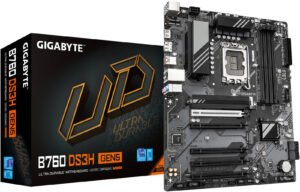GIGABYTE B760 DS3H GEN5 LGA 1700 ATX Motherboard, Intel B760 Chipset, 4x DDR5 DIMM Slot, 256GB Max Memory, 1x PCIe 5.0 x16, 2x M.2 Slots
