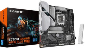 GIGABYTE B760M GAMING WIFI6 PLUS GEN5 m-ATX Intel Motherboard, Intel B760 Chipset, 2x DDR5 DIMM Slot, 128GB Max Memory, 1x PCIe 5.0 x16, 2x M.2 Slots