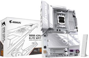 GIGABYTE B850 Aorus Elite WIFI7 ICE AM5 ATX Motherboard, AMD B850 Chipset, 4x DDR5 DIMM Slots, Up to 256GB Max Memory, 1x PCIe 5.0 x16, 3x M.2 Slots, WiFi & BT, White