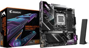 GIGABYTE B850M AORUS PRO WIFI7 AM5 Micro-ATX Motherboard, AMD B850 Chipset, 4x DDR5 DIMM Slots, Up to 256GB Max Memory, 1x PCIe 5.0 x16, 2x M.2 Slots, Wi-Fi 7 & BT5.4