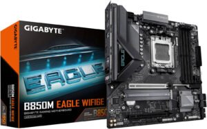 GIGABYTE B850M EAGLE WIFI6E AM5 Micro ATX Motherboard, AMD B850 Chipset, 4x DDR5 DIMM Slots, Up to 256GB Max Memory, 1x PCIe 5.0 Slots, 2x M.2 Slots, WiFi 6E & BT 5.3