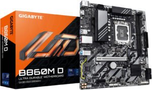 GIGABYTE B860M D LGA 1851 Micro ATX Motherboard, Intel B860 Chipset, 2x DDR5 DIMM Slots, Up to 128GB Max Memory, 1x PCIe 5.0 x16, 2x M.2 Slots