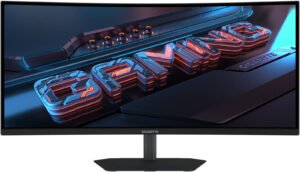 GIGABYTE G34WQC2 Curved Gaming Monitor, 34" VA Display, WQHD Resolution, 200Hz Refresh Rate, 1ms (GtG) Response Time, 1500R Curvature, AMD FreeSync Premium Technology, Black