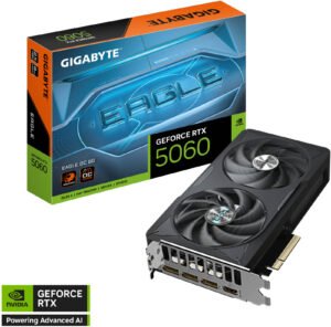 GIGABYTE GeForce RTX 5060 EAGLE OC Graphics Card, 8GB GDDR7 128-Bit Memory, 2550 MHz Core Clock, 28 Gbps Memory Clock, PCI-Express 5.0