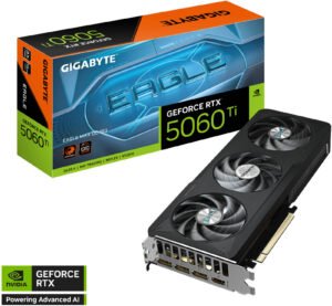 GIGABYTE GeForce RTX 5060 Ti EAGLE MAX OC 16GB Graphics Card, GDDR7 128-Bit Memory, 2617 MHz Core Clock, 28 Gbps Memory Clock, 4608 CUDA Cores, PCI Express 5.0