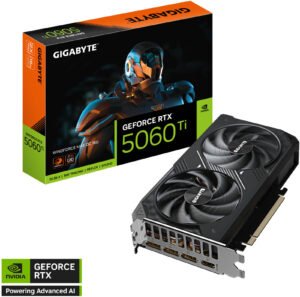 GIGABYTE GeForce RTX 5060 Ti WINDFORCE MAX OC 16GB Graphics Card, GDDR7 128-Bit Memory, 2587 MHz Core Clock, 28 Gbps Memory Clock, 4608 CUDA Cores, PCI Express 5.0