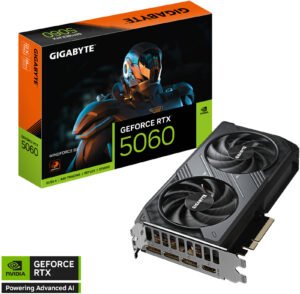 GIGABYTE GeForce RTX 5060 WINDFORCE Graphics Card, 8GB GDDR7 128-Bit Memory, 2497 MHz Core Clock, 3840 CUDA Cores, 28 Gbps Memory Clock, PCI Express 5.0