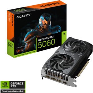 GIGABYTE GeForce RTX 5060 WINDFORCE MAX OC 8GB Graphics Card, GDDR7 128-Bit Memory, 2512 MHz Core Clock, 28 Gbps Memory Clock, 3840 CUDA Cores, PCI-Express 5.0