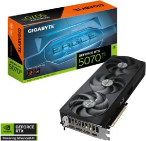 GIGABYTE GeForce RTX 5070 Ti EAGLE OC SFF Graphics Card, 16GB GDDR7 256-Bit Memory, 2542 MHz Core Clock, 28 Gbps Memory Speed, 8960 CUDA Cores, PCI Express 5.0