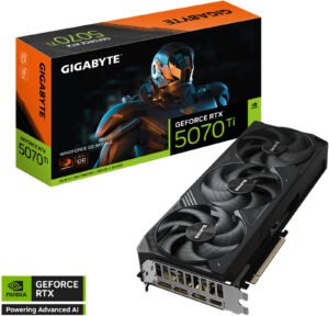 GIGABYTE GeForce RTX 5070 Ti WINDFORCE OC SFF Graphics Card, 16GB GDDR7 256-Bit Memory, 2497 MHz Core Clock, 8960 CUDA Cores, 28 Gbps memory Speed, PCI-Express 5.0