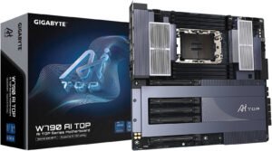 GIGABYTE W790 AI TOP LGA 4677 E-ATX Motherboard, Intel W790 Chipset, 8x DDR5 DIMM Slots, Up to 2TB Max Memory, 5x PCI Express x16 Slots, 6x M.2 Slots, WiFi & Bluetooth Connecitivty