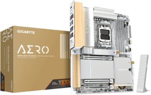 GIGABYTE X870E AERO X3D WOOD ATX AM5 Motherboard, AMD X870E Chipset, 4x DDR5 DIMM Slots, 256GB Max Memory, 2x PCIe 5.0 x16, 4x M.2 Slots