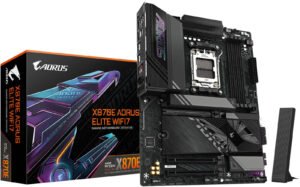 GIGABYTE X870E Aorus Elite WIFI7 Motherboard, AMD X870E Chipset, AMD Socket AM5, Dual Channel DDR5, EZ-Latch Plus, 4x M.2 Slots, Sensor Panel Link