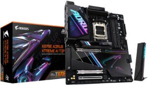 GIGABYTE X870E Aorus XTREME AI TOP E-ATX AM5 Motherboard, AMD X870E Chipset, 4x DDR5 DIMM Slots, Up to 256GB Max Memory, 2x PCIe 5.0 x16 Slot, 4x M.2 Slots