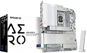 GIGABYTE Z890 Aero D LGA 1851 E-ATX Motherboard, Intel Z890 Chipset, 4x DIMM DDR5 Slots, Up to 256GB Max Memory, 2x PCIe 5.0 x16, 4x M.2 Slots, Intel Wi-Fi 7 & BT 5.4 Connectivity, White