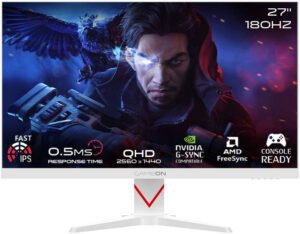 Gameon Dominator Series Gaming Monitor, 27" QHD 180Hz IPS Display, 0.5ms MPRT, HDR400, FreeSync & G-Sync, PS5/PC VRR Support, 110% sRGB, Flicker-Free, HDMI 2.1 & DP 1.4, VESA