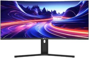 GamerTek Rogue Curved Gaming Monitor, 34" VA Display, WQHD Resolution, 180Hz Refresh Rate, 5ms (MPRT) Response Time, FreeSync & Adaptive Sync Support, Black