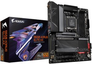 Gigabyte B650 Aorus Elite AX rev.1 AM5 ATX Motherboard, AMD B650 Chipset, 4 x DDR5, 128GB Max, Realtek 2.5GbE LAN & Wi-Fi 6E AX210, PCI 4x16/1x DP/1xHDMI/1 x USB Type-C