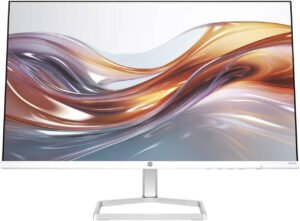 HP Series 5 524SA Monitor, 24" FHD IPS Display, 100Hz Refresh Rate, 5ms (GtG with Overdrive), Tilt Adjustable, Built-In 2x 2W Speaker, Micro Edge On 3 Sides, 16.7m Colors, White/Silver