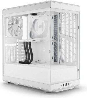 HYTE Y40 Modern Aesthetic Panoramic Mid-Tower ATX Gaming PC Case, 2x 120mm Fans Pre-Installed, Up to 360mm Radiator & 7x 120mm Fans Support, Vertical GPU Support, Snow White