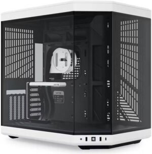 HYTE Y70 Dual Chamber Mid-Tower ATX Computer Case, Steel Frame & Glass Side Panel Materials, Up to 10 Fans & 360mm Radiator Support, 2x 3.5" HDD/4x 2.5" SSD, Black & White