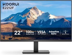 KOORUI E2212F Office Monitor, 22" VA Display, FHD Resolution, 100Hz Refresh Rate, 5ms Response Time, 16.7m Color Display, AMD FreeSync Premium Technology, Black
