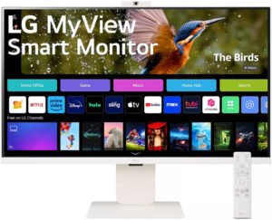 LG MyView 32SR85U-W Smart Monitor, 32" IPS Display, 4K UHD Resolution, 60Hz Refresh Rate, 5ms (GtG) Response Time, HDR10, Flicker Safe Features, 1.07b Color Depth, White