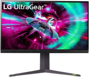 LG UltraGear 32GR93U-B Gaming Monitor, 32" UHD IPS Display, 144Hz Refresh Rate, 1ms (GtG) Response Time, NVIDIA G-SYNC Compatible & AMD FreeSync Premium, Black