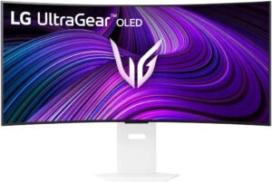 LG UltraGear OLED GX9 Curved Gaming Monitor, 39" WQHD OLED Display, 240Hz Refresh Rate, 0.03ms (GtG) Response Rate, AMD FreeSync Premium, NVIDIA G-Sync Compatible, White WQHD