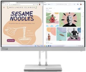 Lenovo L22e-40 21.5 FHD VA Monitor, 75Hz Refresh Rate & 4ms Response, 16.7 Million Display Colors, AMD FreeSync, Supports VESA Mount 100mm, Tilt Stand, 1x HDMI 1.4, 1x VGA, Cloud Grey