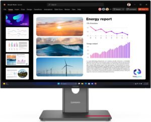Lenovo ThinkVision P24Q-40 Monitor, 24" IPS Display, QHD Resolution, 120Hz Refresh Rate, 4ms (GtG Extreme) Response Time, 16.7 Million Response Time, Raven Black