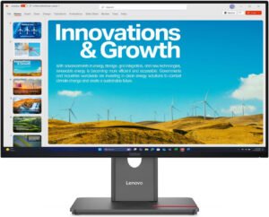 Lenovo ThinkVision P24QD-40 Monitor, 24" IPS Display, QHD Resolution, 120Hz Refresh Rate, 4ms (Extreme Mode) Response Time, Anti-Glare, 2mm Side Bezel, USB-C Docking, Eclipse Black