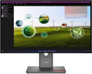 Lenovo ThinkVision P27Q-40 Monitor, 27" IPS Display, QHD Resolution, 120Hz Refresh Rate, 4ms (GtG Extreme) Response Time, 1.07 Billion Color Support, Eclipse Black