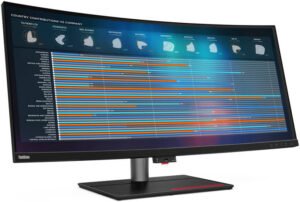 Lenovo ThinkVision P40w-20 Curved Monitor, 40" IPS Display, WUHD Resolution, 75Hz Refresh Rate, 4ms (Extreme Mode) Response Time, 1.07b Color Display, 2500R Curvature, Black