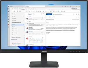 Lenovo ThinkVision S24-4e Monitor, 24" IPS Display, FHD Resolution, 100Hz Refresh Rate, 4ms (GtG) Response Time, 16.7m Color Display, Raven Black