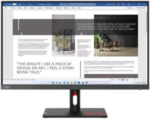 Lenovo ThinkVision S27i-30 27" FHD IPS Monitor, 100Hz Refresh Rate & 4ms Response, 99% sRGB with 16.7 Million Colors, VESA mount 100 x 100 mm, 2x HDMI® 1.4, 1x VGA, Black