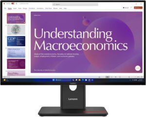 Lenovo ThinkVision T24D-40 Monitor, 24" IPS Display, FHD Resolution, 120Hz Refresh Rate, 4ms (GtG Extreme Mode) Response Time, 16.7m Color Display, Black