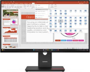 Lenovo ThinkVision T27-40 Monitor, 27" IPS Display, FHD Resolution, 120Hz Refresh Rate, 4ms (Extreme Mode) Response Time, 2mm Side Bezel, Eclipse Blac
