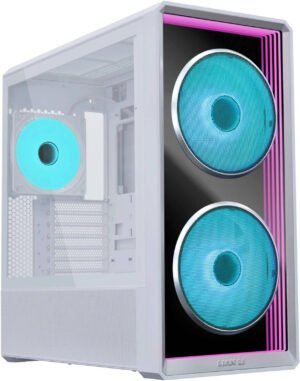 Lian-Li LANCOOL 217 INF Mid-Tower PC Case, 2x Pre-Installed Fans, E-ATX/EEB Support, 380mm GPU Clearance, 360mm Radiator Top, Dual PSU Mount, White