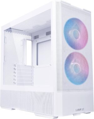 Lian Li Lancool 207 Mid Tower Case, 2x 140mm & 2x 120mm Pre-Installed Fan, Up to 360mm Radiator & 8x Fan Support, Steel & 4mm Tempered Glass Support, White