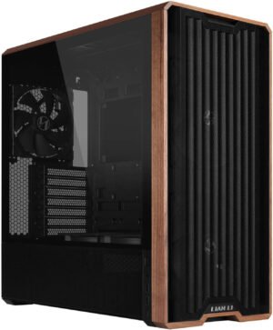 Lian Li Lancool 217 Mid Tower Case, 2x 170mm, 2x 120mm, & 1x 140mm Pre-Installed Fan, Up to 360mm Radiator & 12x Fan Support, Steel, 4.0mm Tempered Glass, & Wood, Black