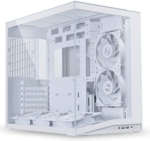 Lian-Li O11 DYNAMIC MINI V2 Flow ATX Computer Case, 5x 120mm PWM Reverse Fan, Up to 360mm Radiator Support, 5 Expansion Slot, 2mm Aluminum & 1mm Mesh Panel, 4.0mm Tempered Glass, White