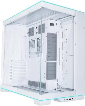 Lian Li O11D EVO RGB E-ATX Gaming Dual Chamber Case, ARGB Lighting Strips,Up to 420mm Radiator & 10* Fans, Cable Management, Front and Side Tempered Gass Panels, White