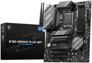 MSI B760 Gaming Plus WIFI DDR5 ATX Motherboard, LGA 1700 Socket, Intel B760 Chipset, Dual-Channel Mode, Intel Wi-Fi 6E, 5x PCI-E x16 Slot, 2x M.2 Storage